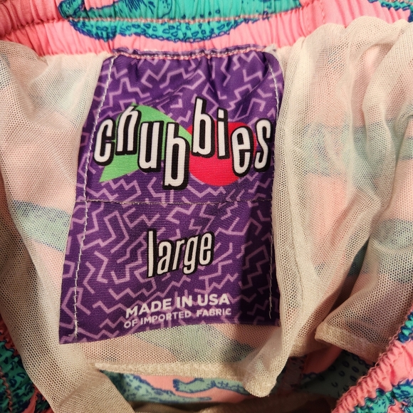 Chubbies Pink and Teal Alligator Print Men's Shorts - Picture 7 of 9